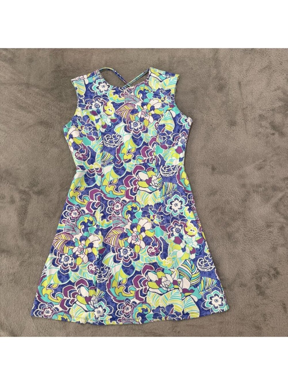 Title Nine Steadfast Floral Active Dress MEDIUM Tennis Pickleball Athleisure